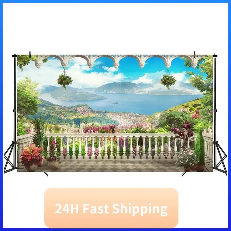 

210X150cm Group Photo European Style Landscape Portable Party Gathering Photography Background Cloth, F Easy Install Easy To Use