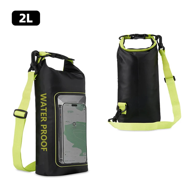 Waterproof Zippers Bags for Mobile 2L PVC Swimming Bag for Surfing Drifting Rafting Bag Gym Dry Handbag Outdoor Sports XA394Q