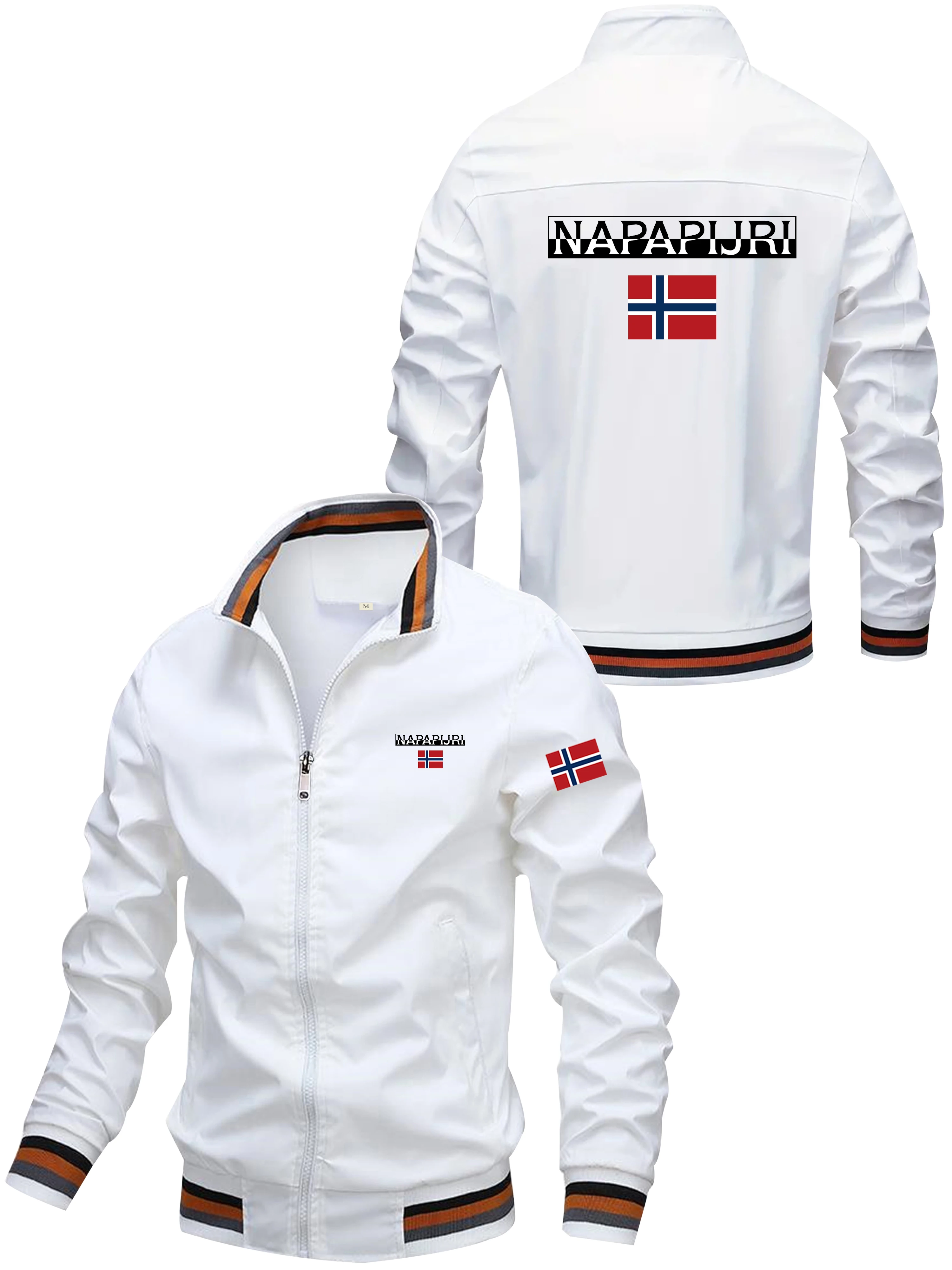 

2025 New Men's Spring and Autumn Norwegian flag print jacket, a high-quality and fashionable men's sporty coat