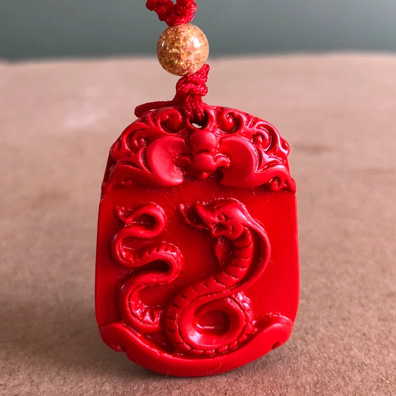 Lucky snake pendant Taiwan Province primary color cinnabar red zodiac snake Yu Pei men to promote the edge necklace pendant