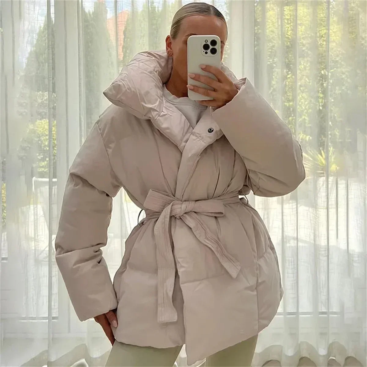 Winter Coat Women Stand Collar Elegant New Solid Puffer Jackets Female Ladies Streetwear