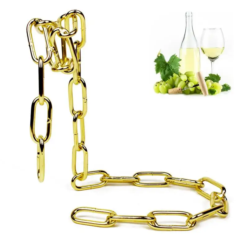 

Novelty Magic Wine Bottle Holder Floating Steel Link Chain Wine Bottle Rack for Wine Storage Iron Chain Tabletop Home Decors