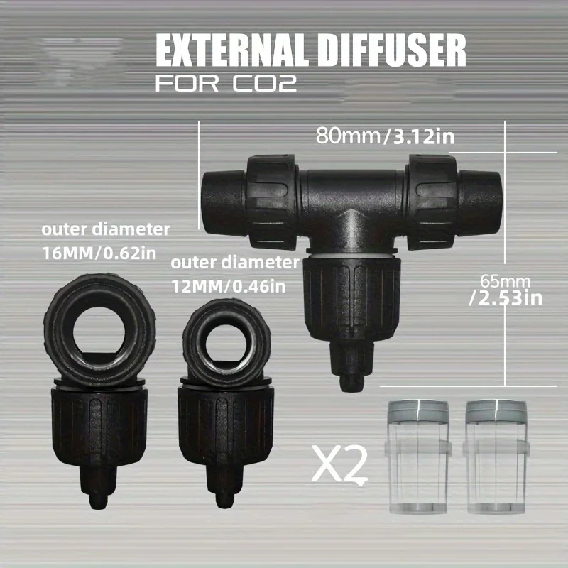 1pc External CO2 Diffuser/Aquarium Atomizer, Soak-Free Design, Space-Saving, For Aquarium CO2 Systems