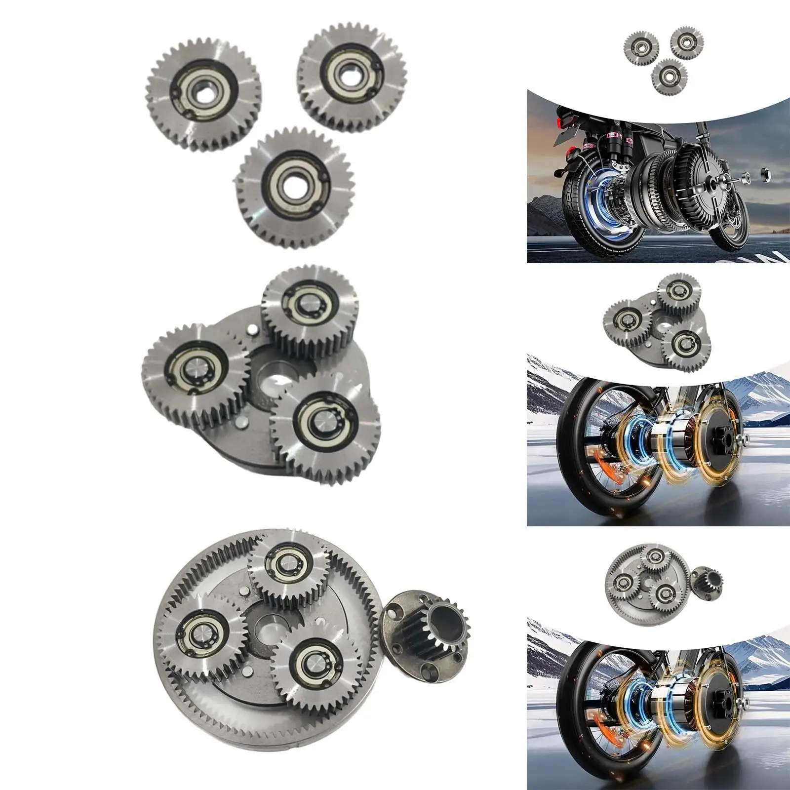 Electric Bike Motor Gear Electric Bicycle Components Sturdy Steel Planetary Gear with Bearing