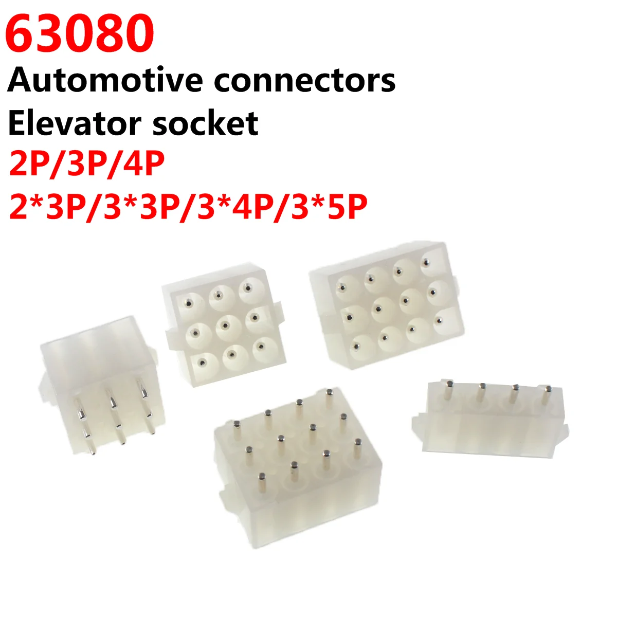 20/10/5pcs 63080 42002 2/3/4/5/6/9/12/15 Pin 6.3mm pitch electrical Plug for PCB/car/boat/motorbike etc. solid male Pin