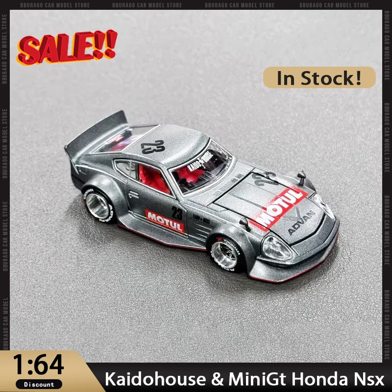 new-in-stock-kaidohouse-mini-gt-1-64-honda-fairlady-z-no23-nsx-car-alloy-miniature-diecast-honda-series-ornaments-custom-toy
