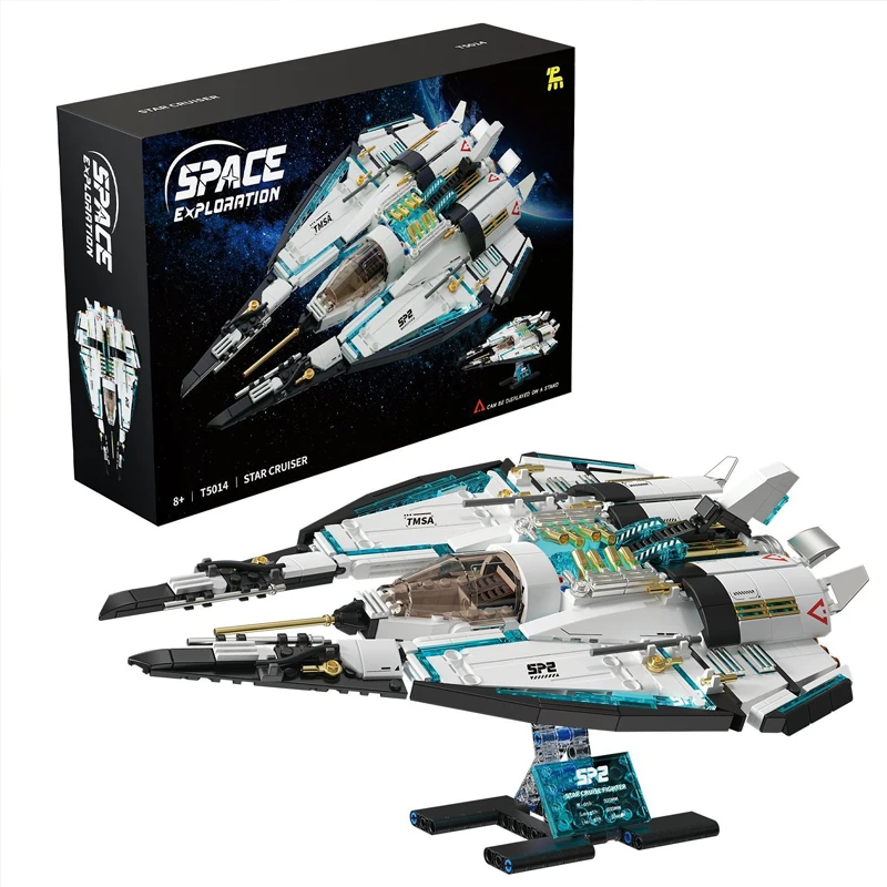 

739 шт., серия космических объявлений, звездный крейсер, строительные блоки, модель межзвездного истребителя, высокотехнологичные развивающие игрушки, подарок для мальчиков и детей
