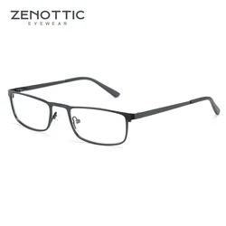 Zenottic-小さな長方形の光学メガネフレーム、男性用の超軽量金属眼鏡、高近視処方眼鏡フレーム、bt2130
