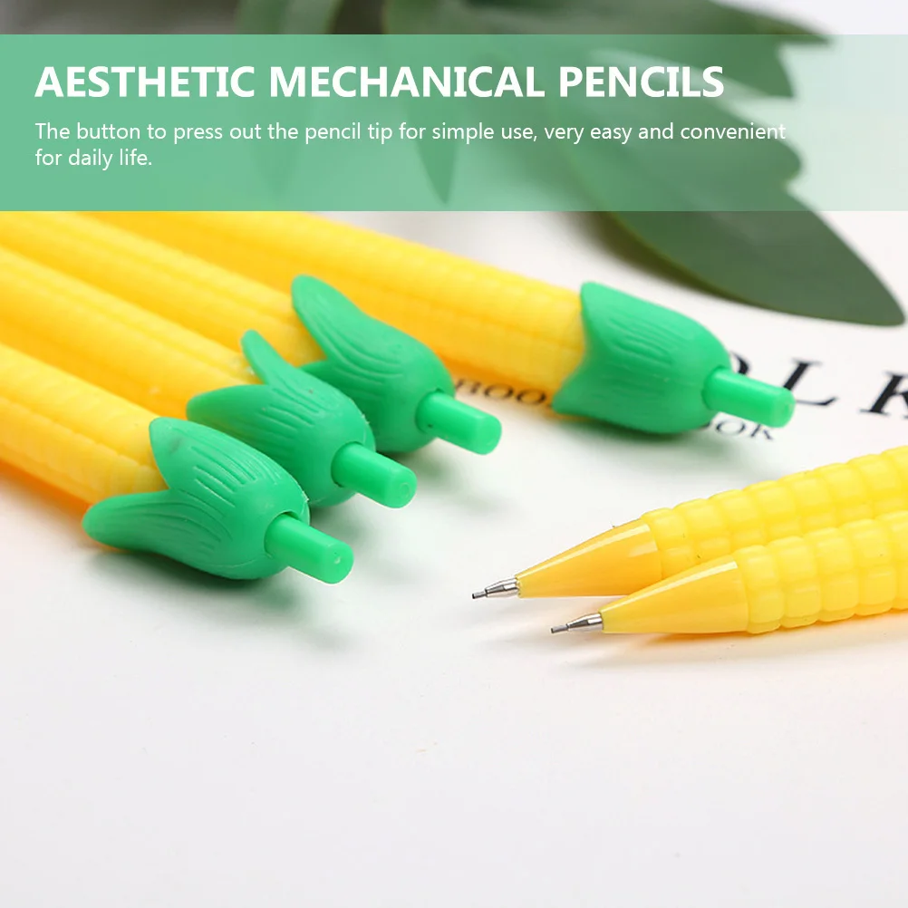 

10pcs Cartoon Mechanical Pencils Portable Lead Pencil Household School Supplies Press-Type Multi-Function