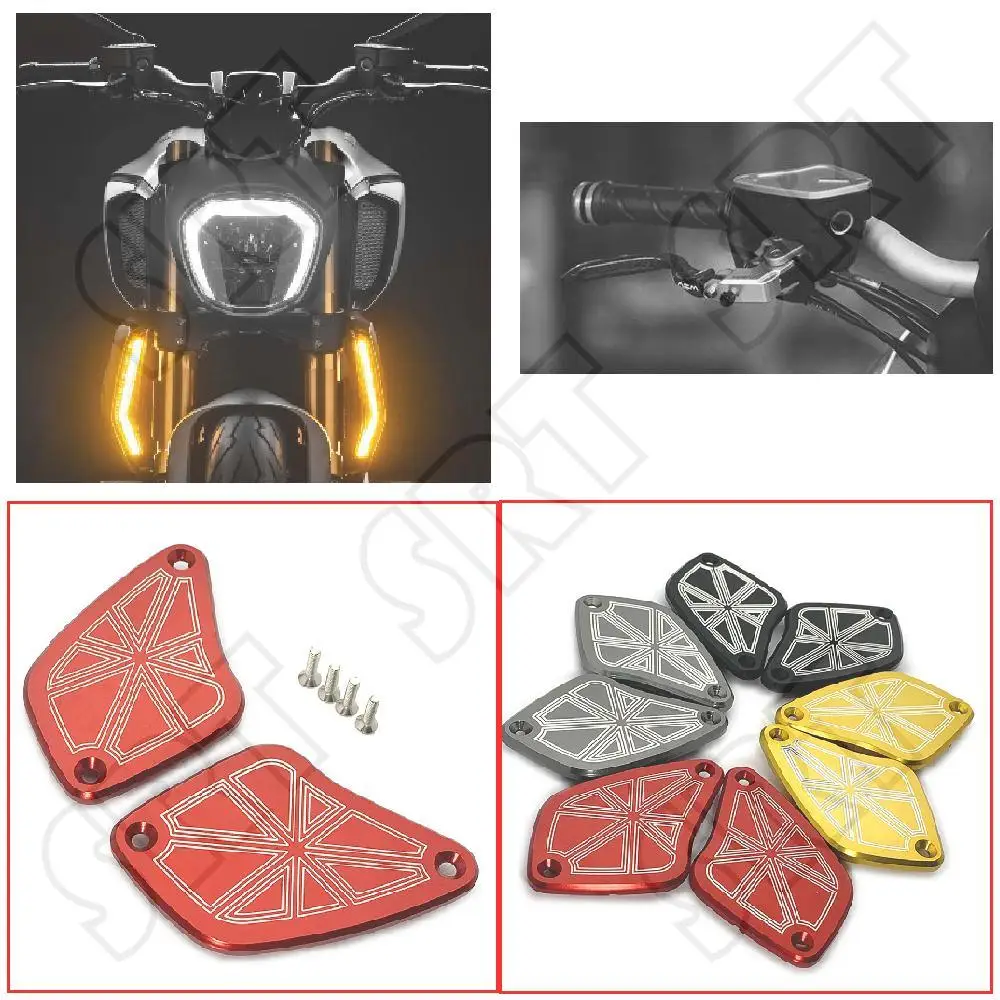 Fits for Ducati 1260 XDiavel 1200 Diavel Carbon AMG Cromo Strada 2011-2022 Motorcycle Front Brake Clutch Fluid Reservoir Covers