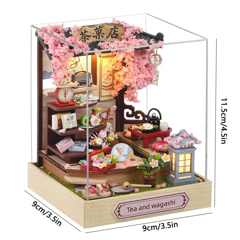 DIY Mini 3D Puzzles Holz Puppenhaus mit Möbel Licht Kits Puppenhaus Casa Miniatur Zubehör handgemachte Holzspielzeug Geschenke – Detail 32