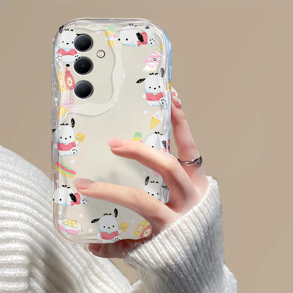 Cute Sanrio Kuromi Pochacco 3D Wave Case For Samsung A73 A72 A71 A55 A54 A53 A35 A34 A33 A25 A24 A23 A15 A14 A13 A05 4G 5G Cover