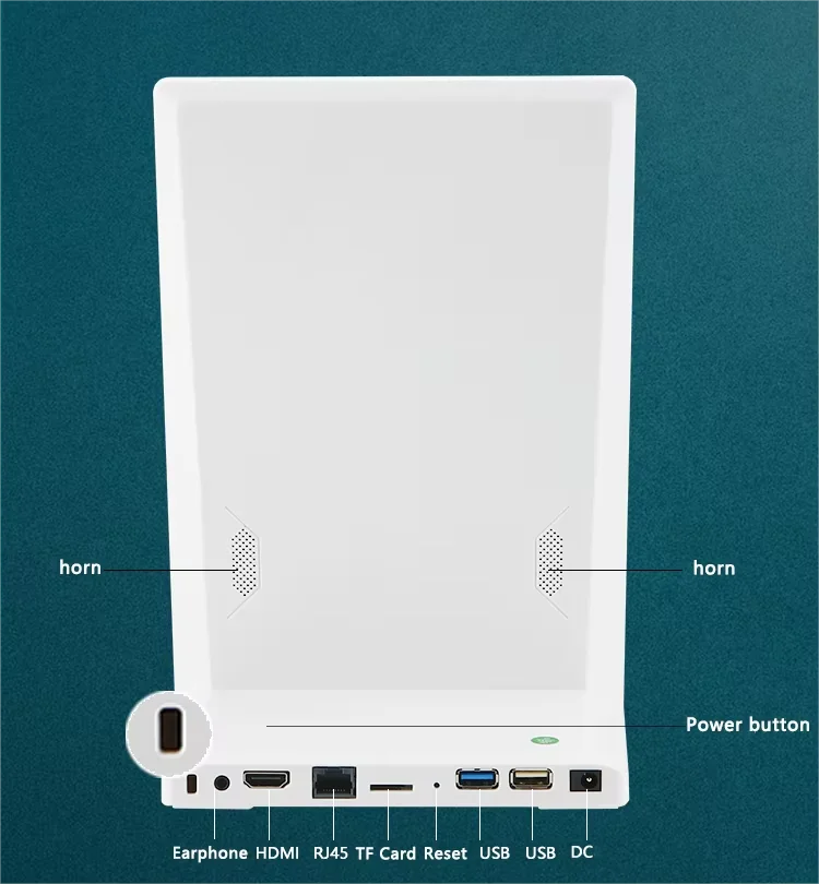 10.1 Inch Vertical Screen Kiosk Android 11 Desktop Tablet Touch Screen Display Restaurant Menu Customer Ordering POS