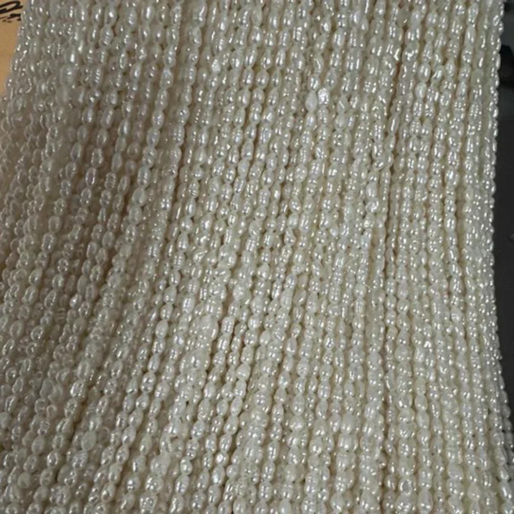 2,8-3,3 mm raffinierte natürliche Süßwasserperle Reis funkelnde isolierte Perlen Schmuck machen DIY Halskette Armband Zubehör Hochzeit