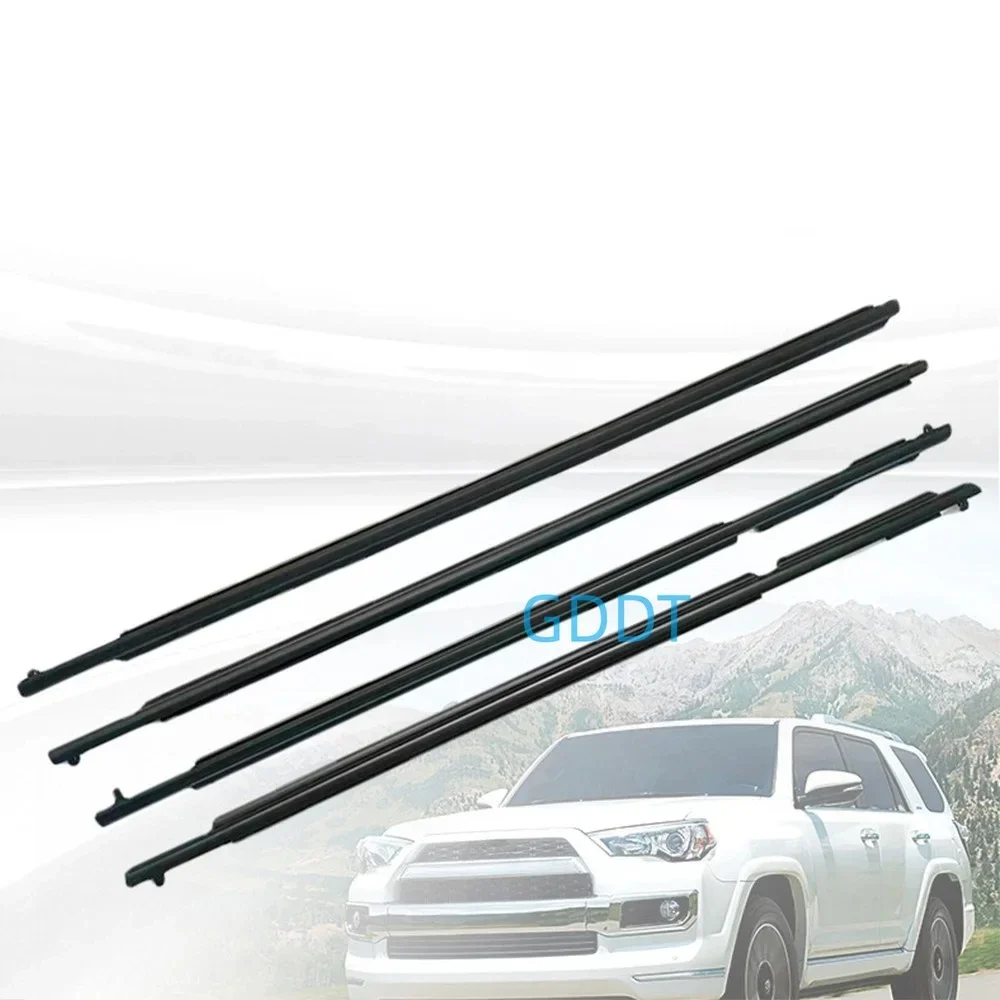 Goma para ventanas de Toyota 4runner, Protector de vidrio, burlete, sello laminado exterior negro, 75711-35011, 2009-2020, 4 piezas