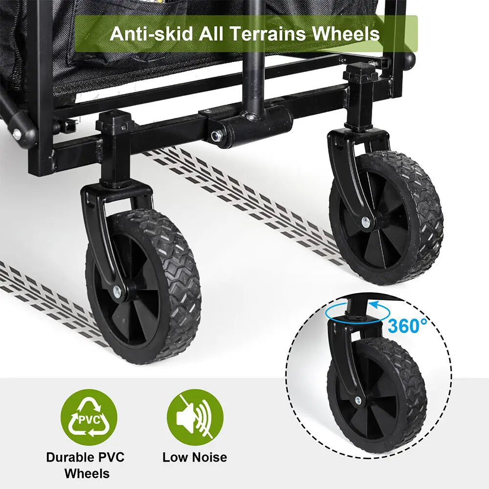 Carro de Camping de gran capacidad de alta resistencia, carrito de Picnic, carrito plegable con ruedas, carrito de compras de utilidad para