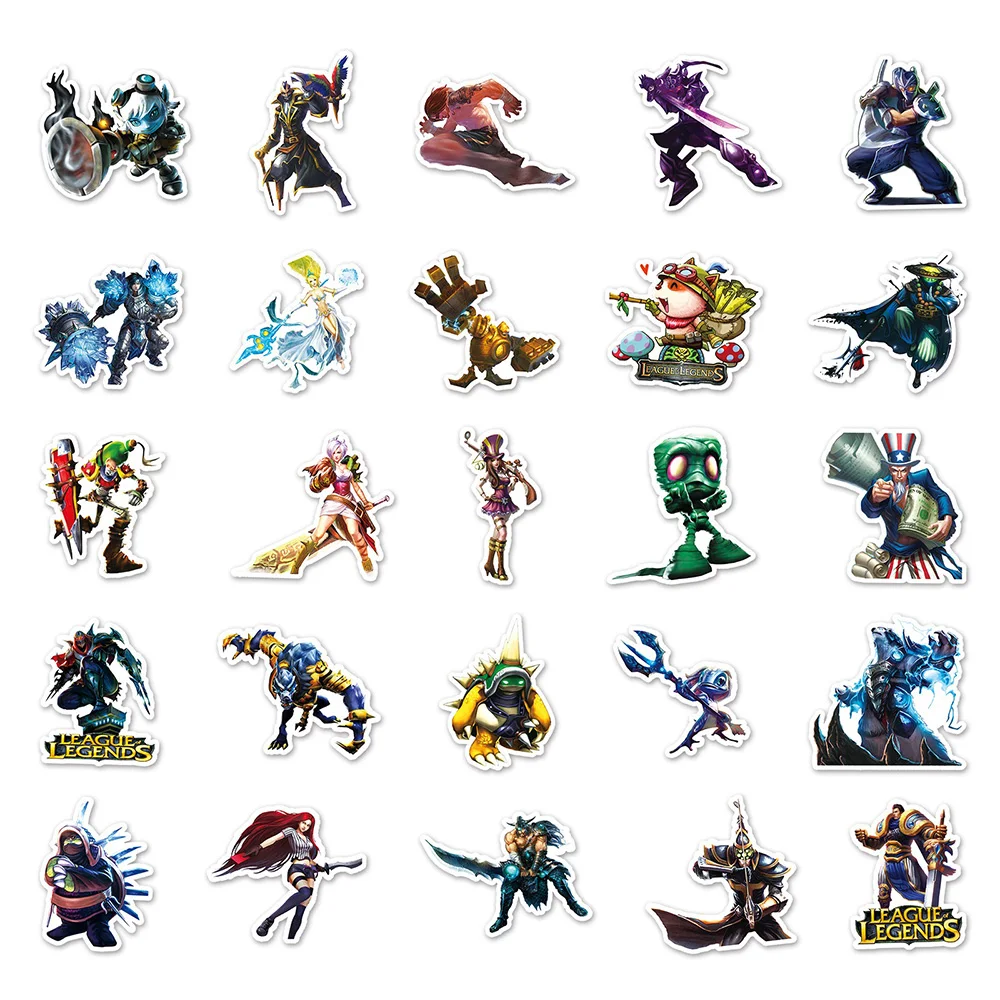 10/30/50PCS League of Legends LOL Riot Games Stickers DIY Phone Laptop Luggage Skateboard Graffiti Decals Fun for Kid Gift