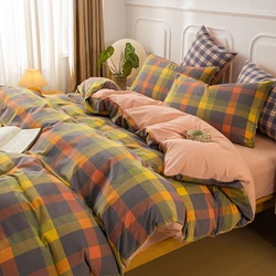 1PC Pure Cotton Comforter Cover For Double Bed Checkered Duvet Cover Single/Queen/King housse de couette Without Pillowcase