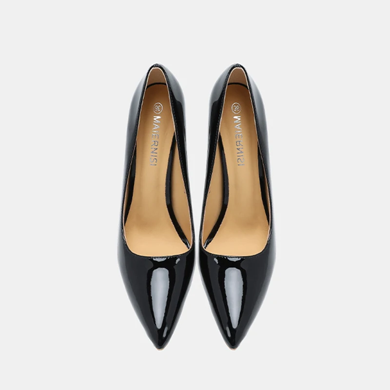 

Туфли на высоком каблуке 12 см, туфли на шпильке из натуральной кожи с острым носком, черные туфли-лодочки высокого качества с круглым носком, вечернее платье, элегантная женская обувь