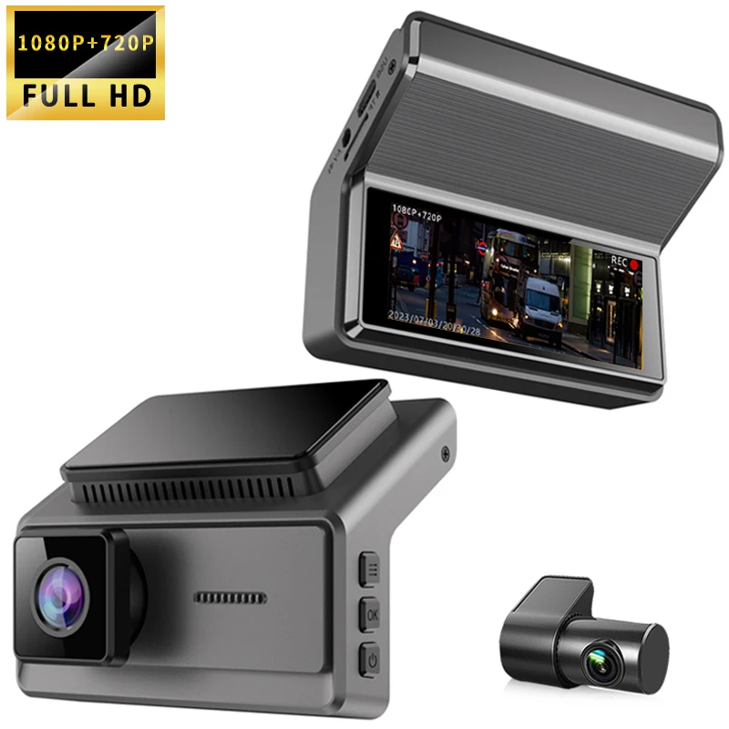 Dashcam 1080 HD display 3.16 inch inside and outside dual recording hidden camera car driving record