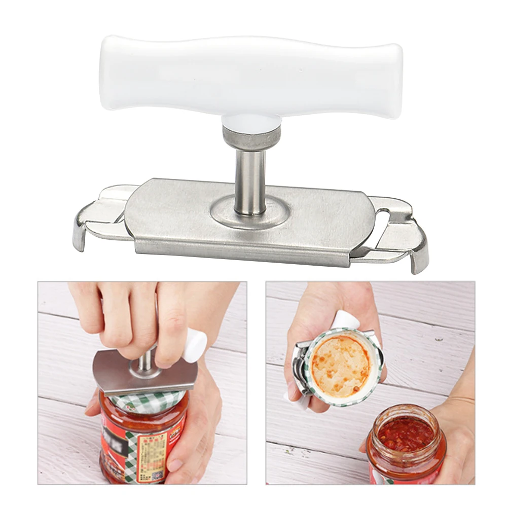 

2Pcs Stainless Steel Bottle Jar Opener Anti-Slip Kitchen Tool Ergonomic Handle Easy Open Stubborn Lids Wide Mouth Jars Water