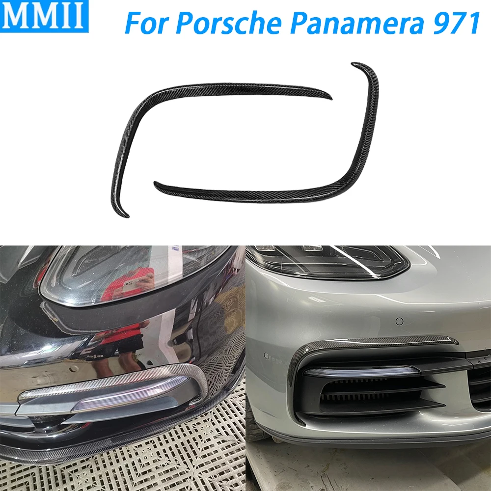 Dla Porsche Panamera 971 2017-2024 prawdziwy suchy przedni zderzak z włókna węglowego osłona część rozdzielająca nakładki zderzaka akcesoria do modernizacji samochodu