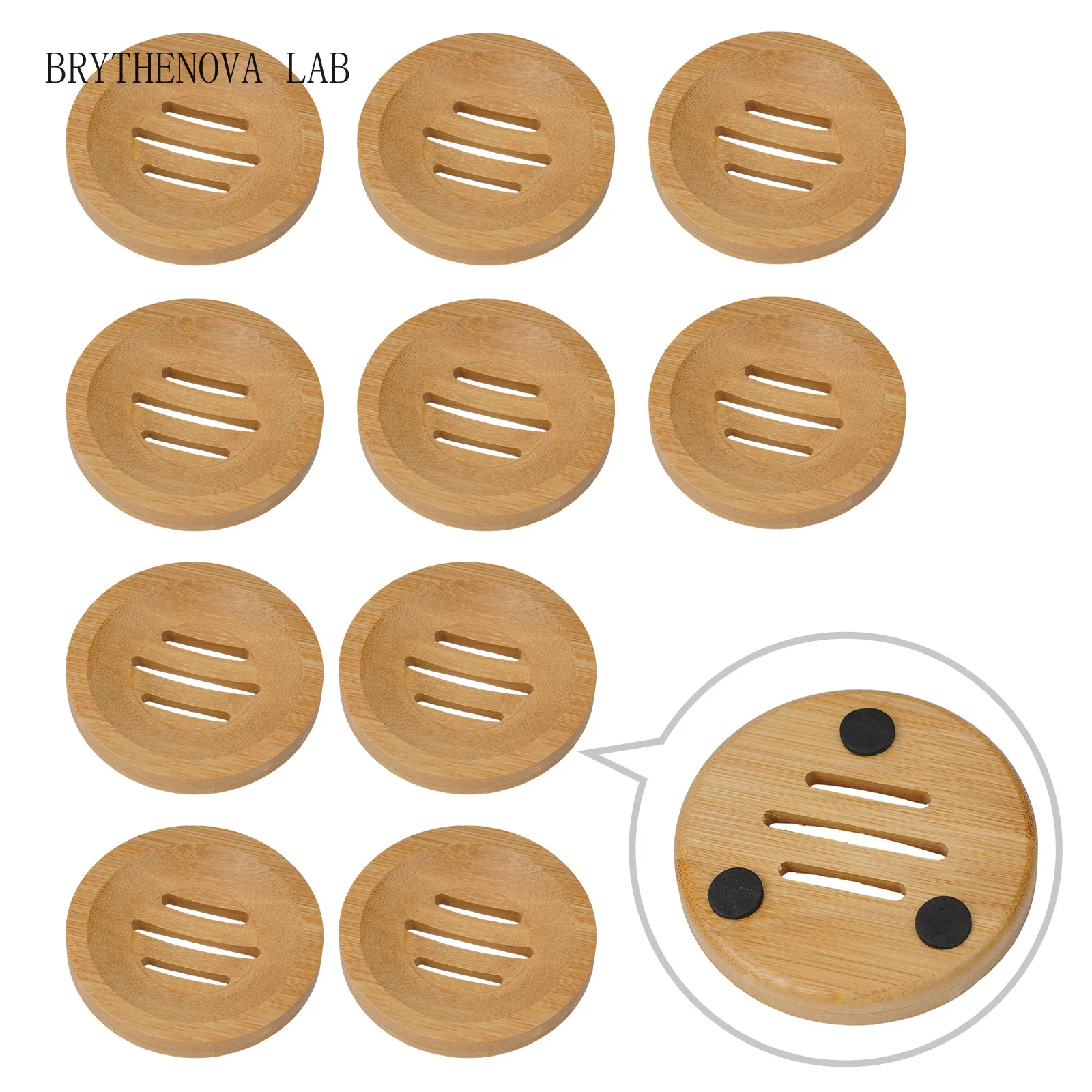 Round Soap Tray Wood High Intensity Plate Rack Soap Storage Dish Holder Store Wood Tray Wooden Style