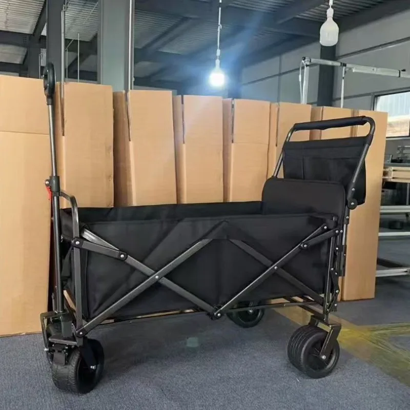 

Camper cart outdoor portable camper camping car camping can be folded back push handle stall car