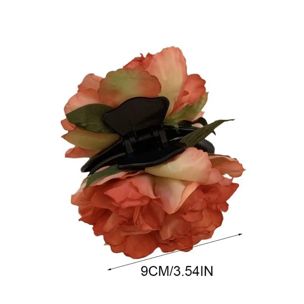 

Cloth Peony Flower Hair Claw Hairpin Grab Clip Artificial Flower Claw Clip Headdress Korean Style Large Shark Clip Daily