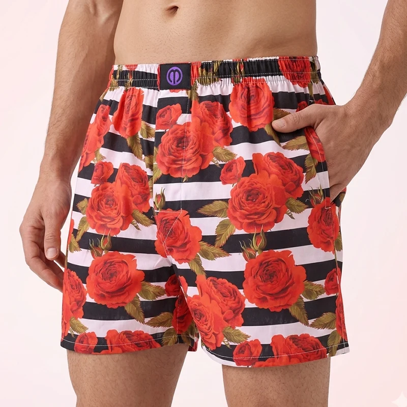 

Мужские свободные хлопковые боксеры с эластичным поясом, дышащие, для дома и отдыха