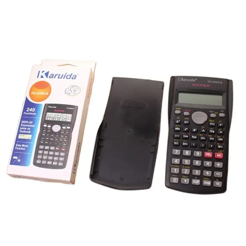 Calculadora dedicada para ensino de matemática, portátil, calculadora científica, estudante, display de 2 linhas, portátil, multifuncional