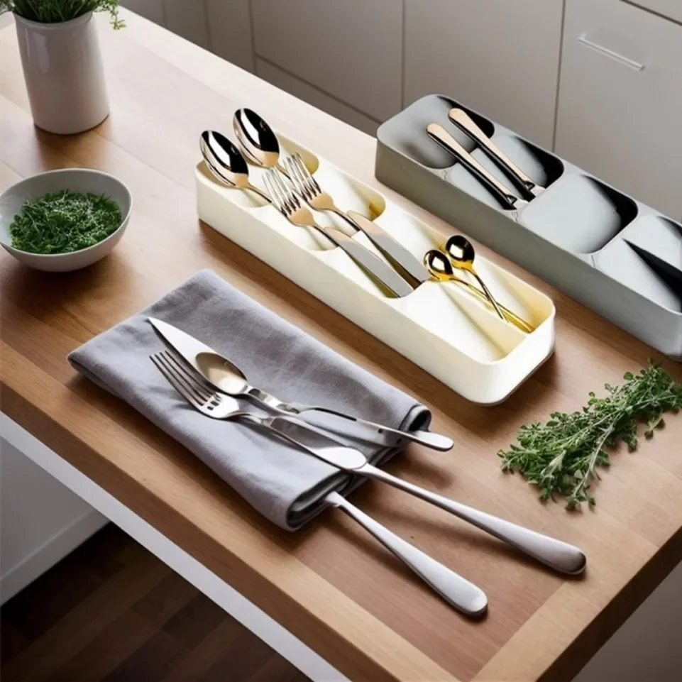 Multifunctional Kitchen Drawer Organizer for Cutlery Classification, Knife Fork Storage Box, Creative Desktop Sundries Organizer
