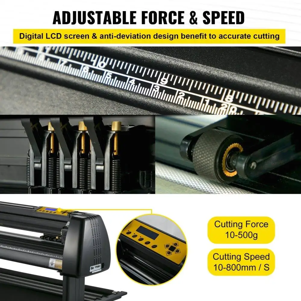 Máquina cortadora de vinil de 34 polegadas com cortador plotter com display LCD e acessórios