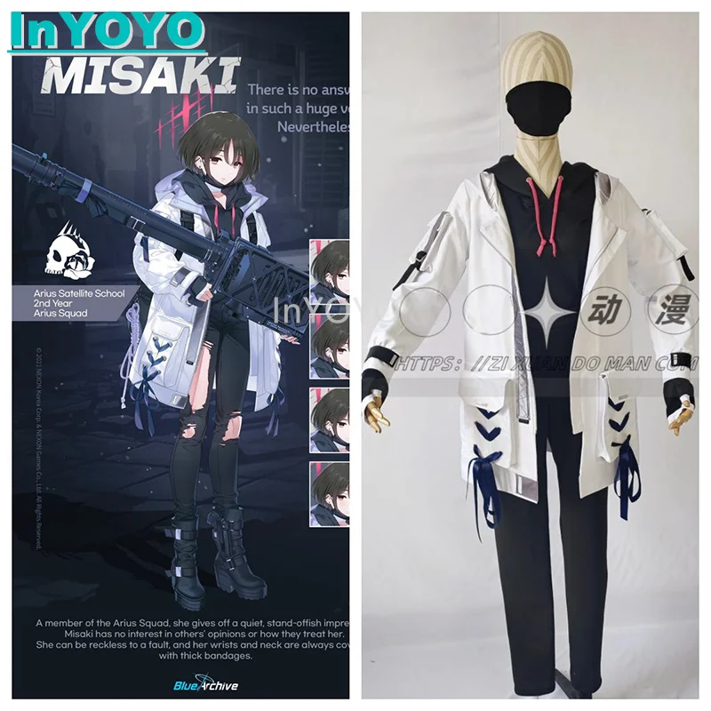 

InYOYO Misaki Cosplay Costume Game Blue Archive Cosplay Handsome Party Suit Coat Top Pants Halloween Uniforms Customized New2023
