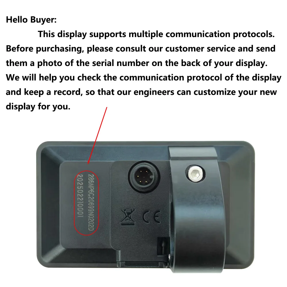 Ebike LCD Display Screen Meter KD286 5pin Waterproof Connector 24V 36V 48V Speed Controller Panel For Ebike fat bike