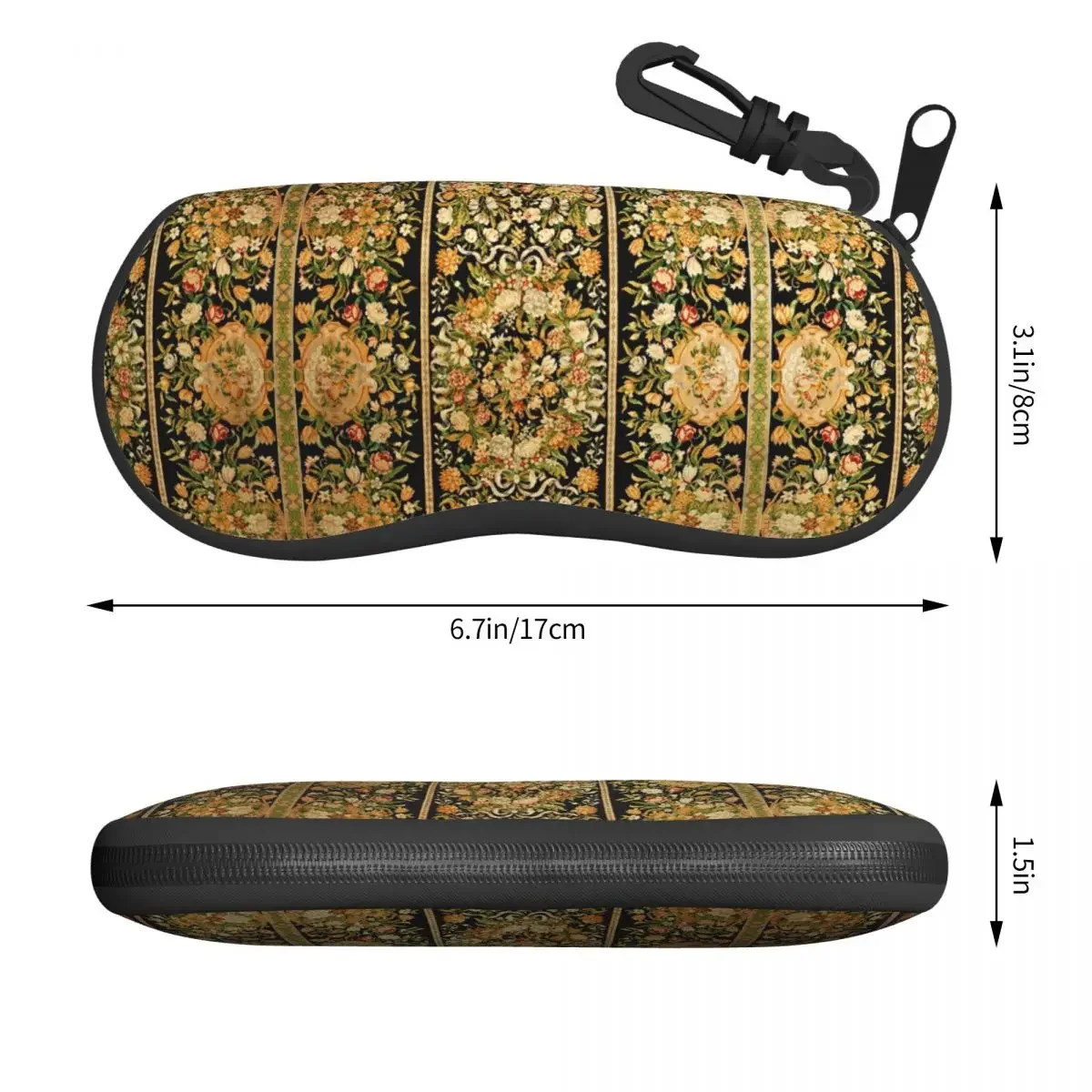 Antique French Aubusson Savonnerie Rug Print Shell Eyeglasses Protector Cases Cute Sunglass Case Glasses Pouch