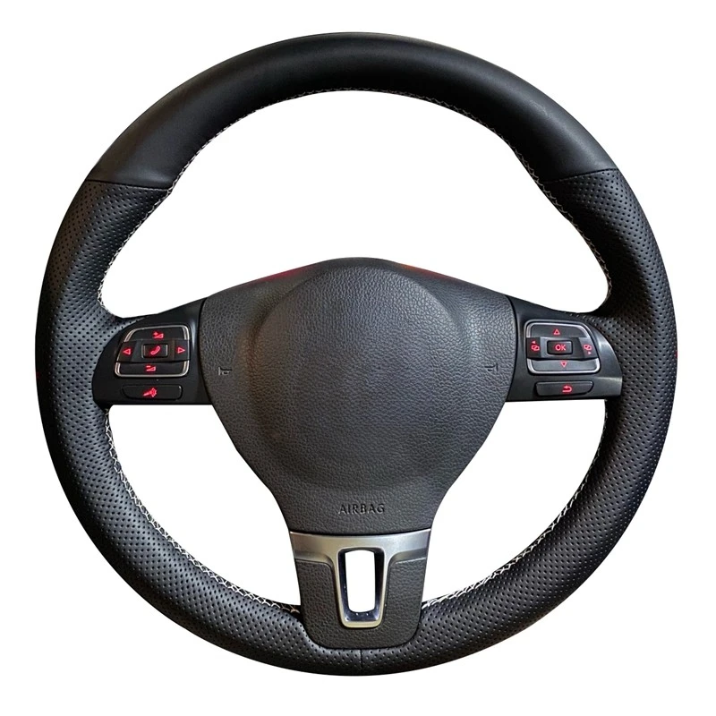 Anti-Slip Artificial leather Car Steering Wheel Braid Cover For Volkswagen Golf 6 Mk6 VW Polo Sagitar Bora Santana Jetta Mk6