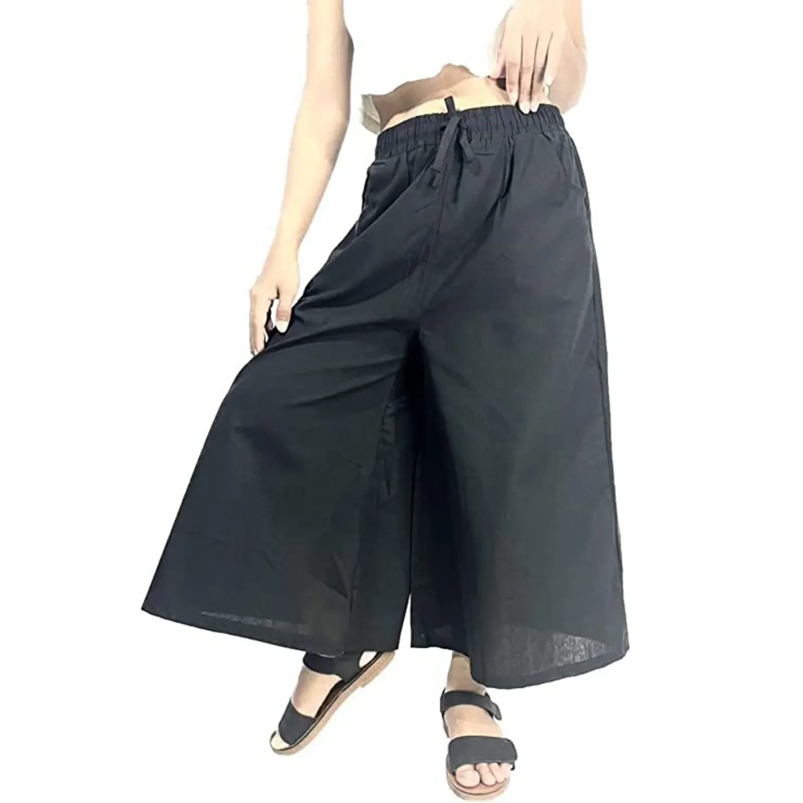 

Spring Women New Wide Leg Pants Fashion Casual Solid Color Pants High Waist Pockets Loose Long Trousers Sweatpant Female 2023