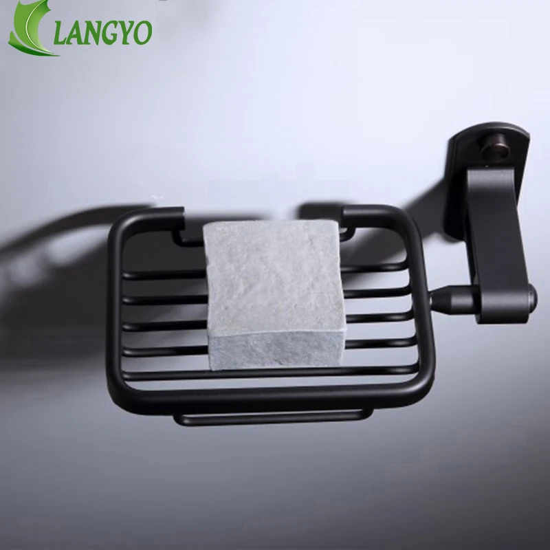 LANGYO 55CM Matte Black Bathroom Towel Hanger Bathroom Accessories Perforated Bathroom Accessories Easy To Install