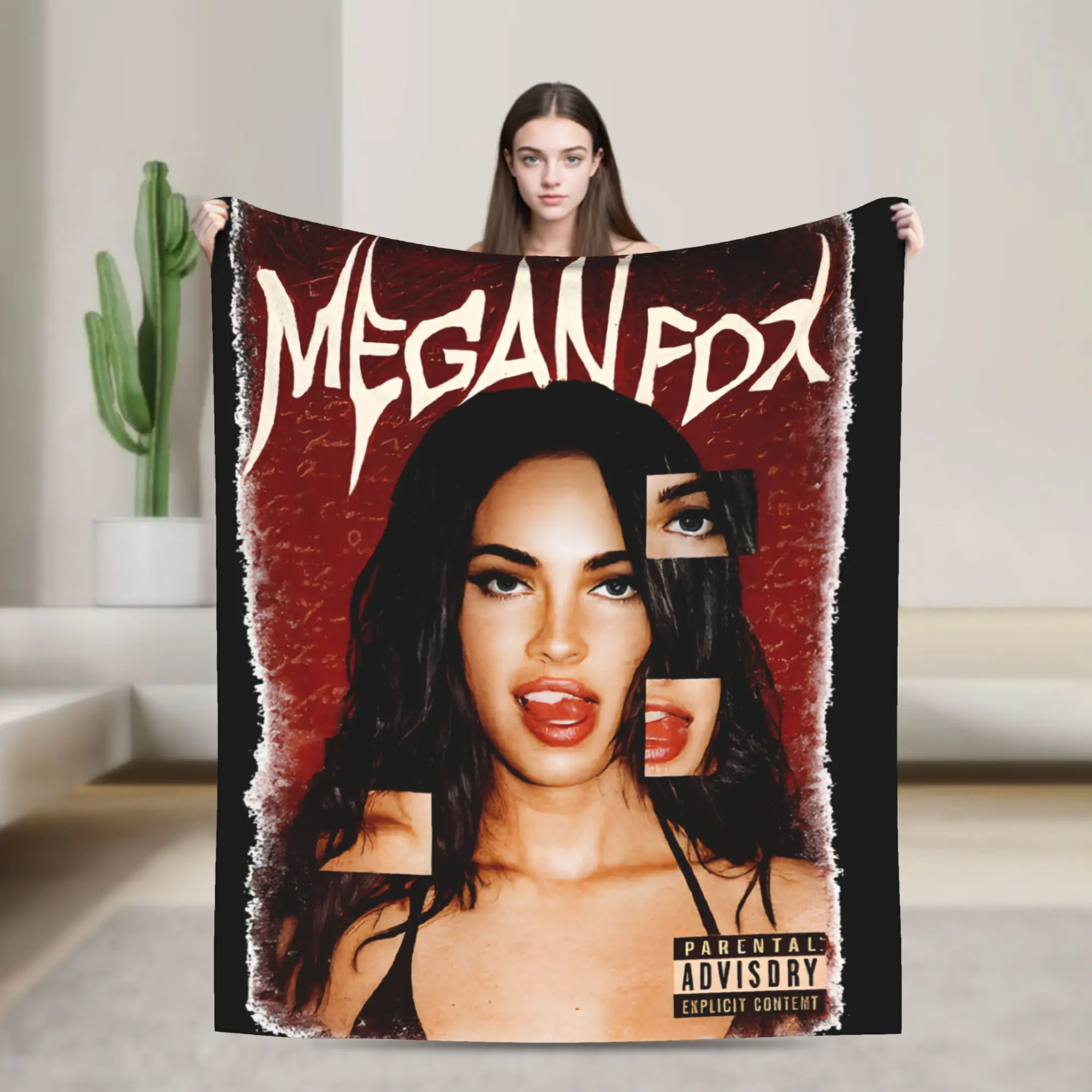 Megan Fox Flannel Blankets  Funny Throw Blanket for  Sofa Bedding Lounge 200x150cm Quilt