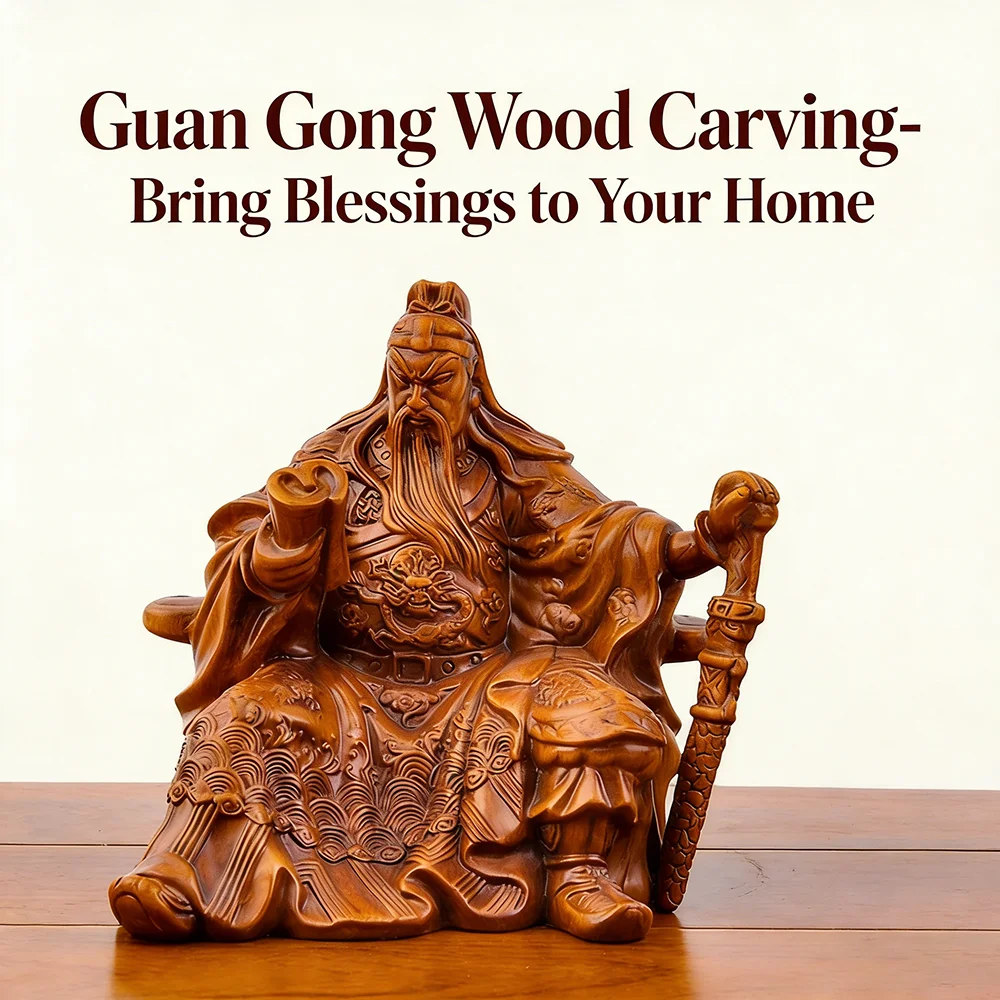 Figurine en bois sculptée de Guan Yu, statue de Kwan Kong pour l'autel de la méditation, décoration spirituelle pour la maison