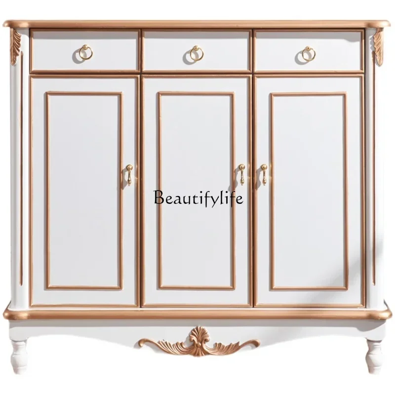 

1*Italian Affordable Luxury Style Shoe Cabinet Modern Minimalist Entrance Foyer Multifunctional Storage Curio Cabinet