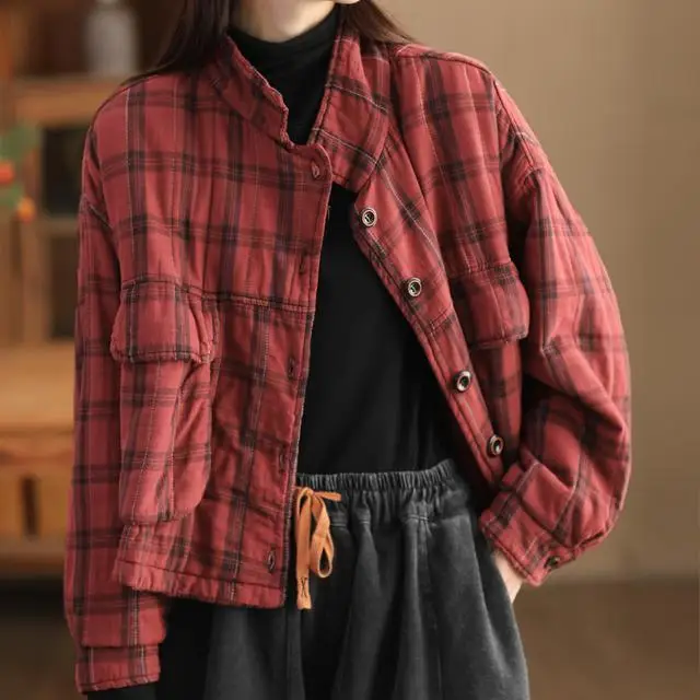 

Осенне-зимняя новая женская хлопковая куртка, свободная рабочая одежда в стиле ретро, куртка