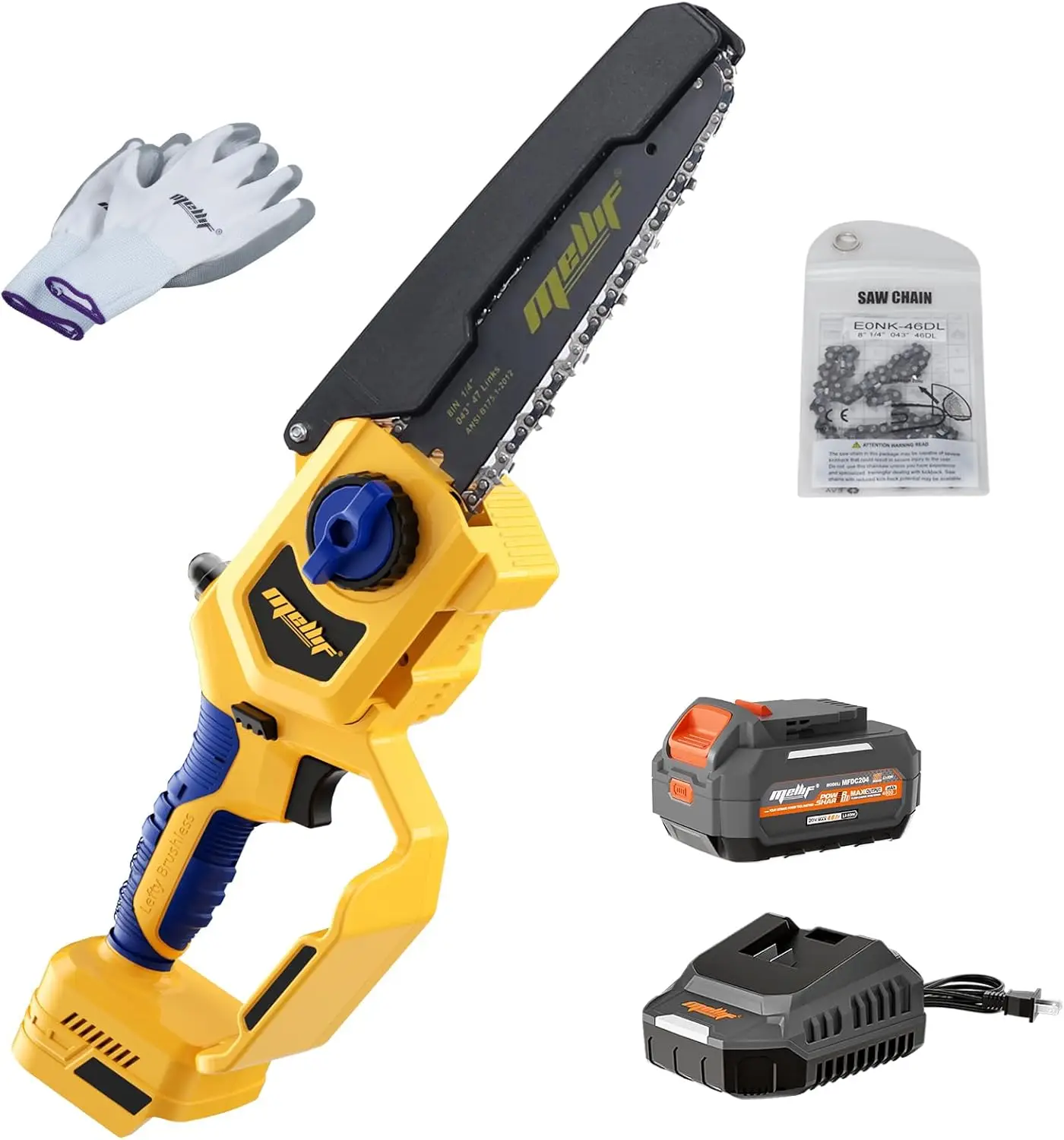 

Cordless 8In Chainsaw Compatible with Dewalt 20V MAX Battery, Electric Portable Left Handheld Chain Saw w/ 4.0Ah Battery, Auto O