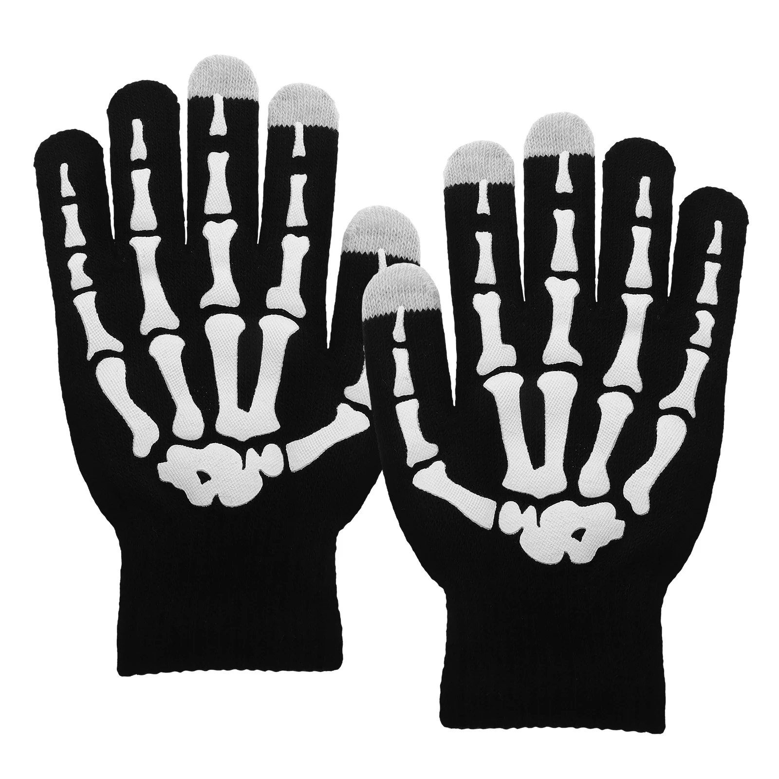 

2pcs Skull Gloves Halloween Pattern Warm Touchscreen Biking Motorcycle Riding Gloves For Men Women Cycling Winter Sports