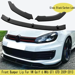 For Volkswagen VW Golf 6 MK6 GTI GTD Front Bumper Lip Spoiler Splitter Diffuser Cover Deflector 2009 2010 2011 2012 2013 Tuning
