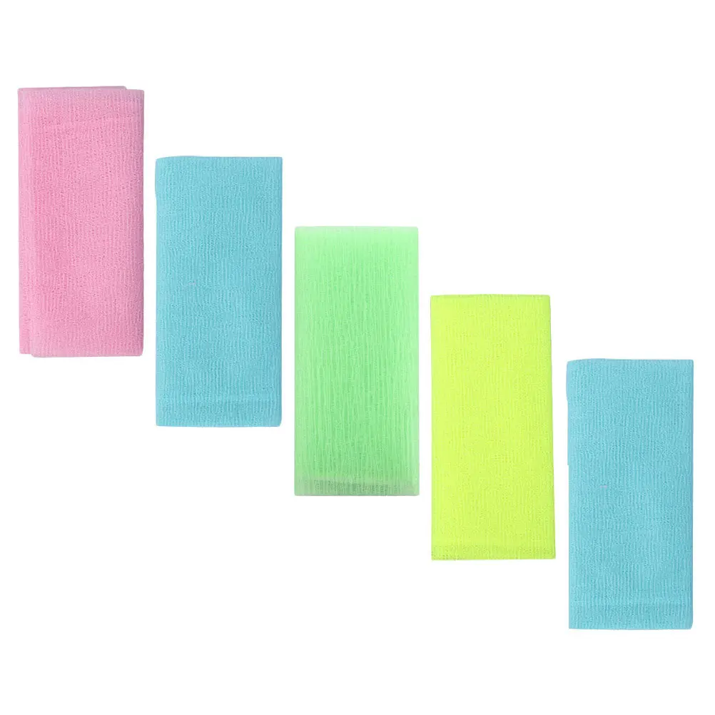 

5Pcs Exfoliating Bath Towels Back Scrub Strips Long Body Scrubbing Towels Home Bath Supplies Deep Clean Skin Remove Dead Skin