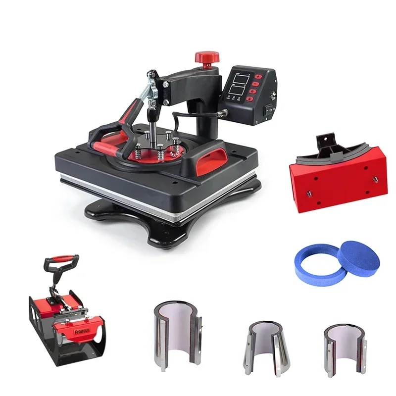 Upgrade The Multifunctional 5 In 1 Heat Stamping Machine Shaking Head Printing Equipment Cup Toaster T-shirt Transfer Machine