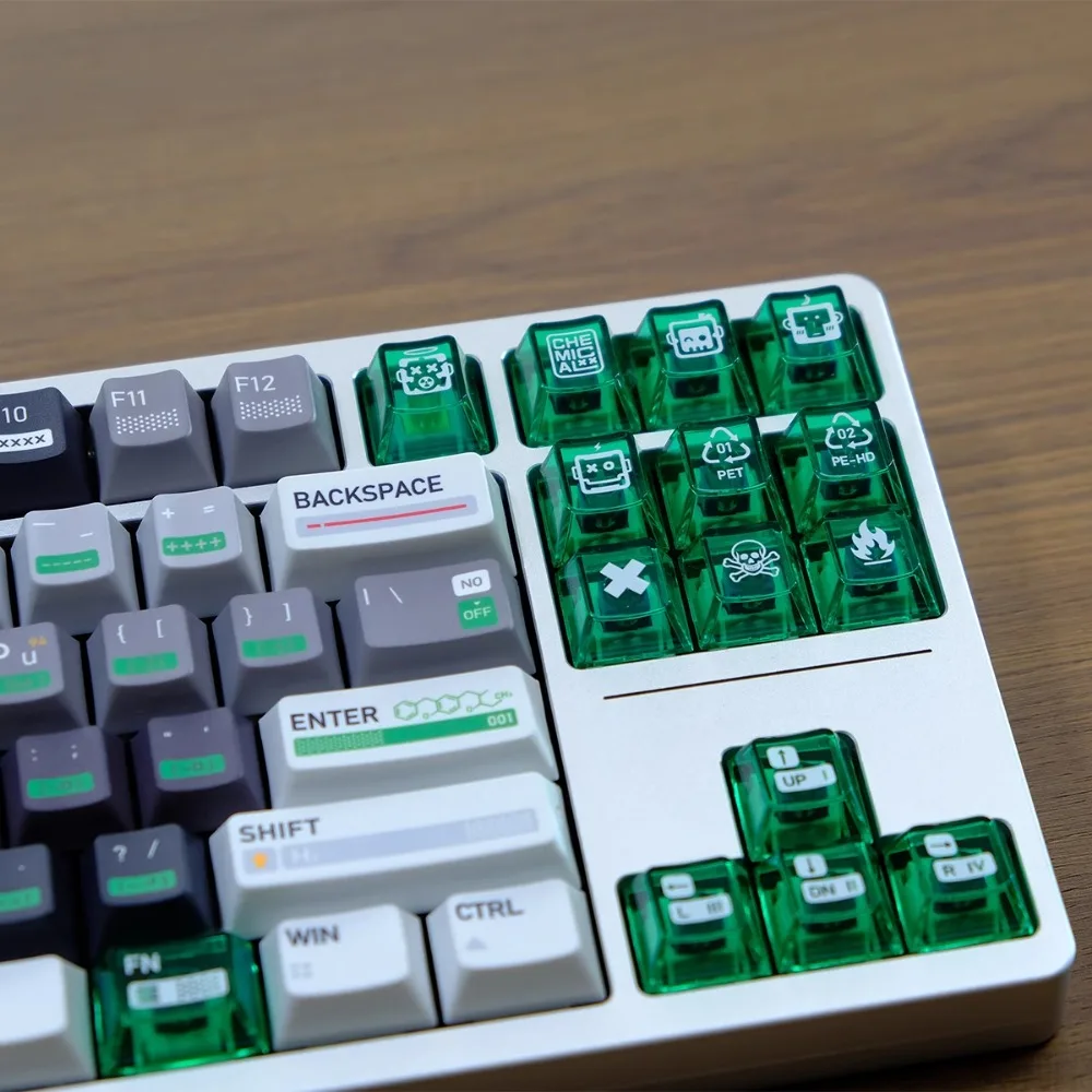 Química Tema Translúcido Keyboard Cap, Keycap Gaming mecânica, Perfil cereja, PBT, PC, Custom, 003