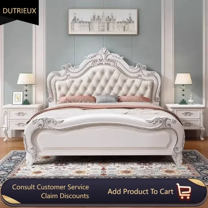 Unique Elegant Double Bed Storage Nordic Pretty Bedroom King Headboards Beds Nightstands Platform Camas Matrimoniales Furniture